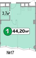 Однокомнатная квартира 44.2 м²